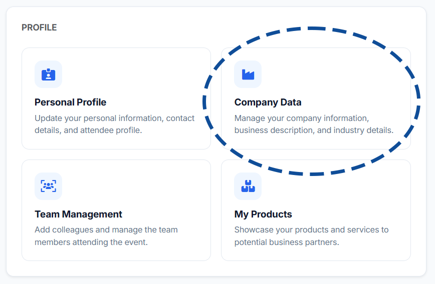 Company data section